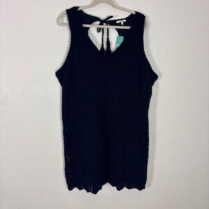 New Maurice's Navy Blue Sweater Knit Lined Tank Top Size 3X